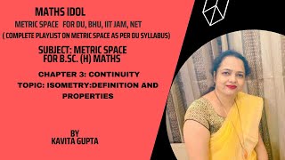 Lec 39 Isometry  Definition and properties [upl. by Westerfield688]