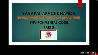 YavapaiApache Nation Environmental Code  2 [upl. by Jess39]