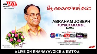 TAMPA  FUNERAL SERVICES OF ABRAHAM JOSEPH PUTHUPARMBIL FRIDAY 8AM FROM SH KNANAYA CHURCH  KVTV [upl. by Aleahpar]