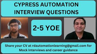 Software Testing Mock Interview Cypress Interview RD Automation Learning [upl. by Dagny]