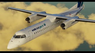 Westjet Encore Q400  Terrace to Calgary International  Vectors to Final [upl. by Eardnoed]