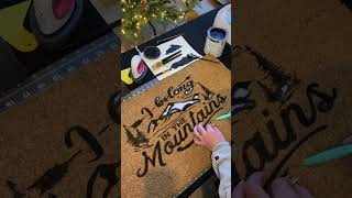 DIY Freezer Paper Stencil cut with Cricut for a Coir Doormat [upl. by Erie]