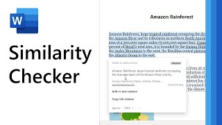 How to use Similarity Checker in Microsoft Word [upl. by Elsy715]