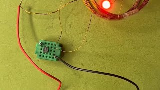 Simple Wireless Energy Transfer using transistor Wireless Electricity wireless experiment [upl. by Vitek]