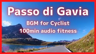 【エアロバイク100分音楽景色】ガヴィア峠のヒルクライム Passo di Gavia Climb 256km 1428m [upl. by Friedlander]