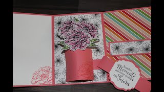 PopUp BlumentopfBlumenvase Karte mit StampinUP Produkten [upl. by Enelrad]