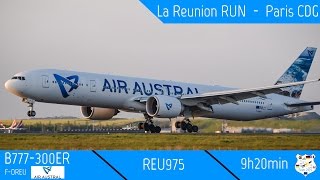 REU975  La Réunion  Paris CDG  B7773Q8ER Air Austral [upl. by Annazus]