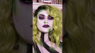 Beetlejuice but glam 🪲💚🫶🏼 halloweenmakeuplook beetlejuice halloween makeup bodypaint [upl. by Nahtad]