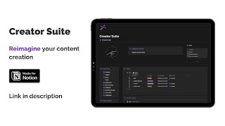 Creator Suite  Notion Template [upl. by Cumings]