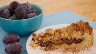 Rezept Zwetschgen  Streuselkuchen  Zwetschgen  Crumble mit Zimt amp Mandeln ♥ Herbst  Dessert ♥ [upl. by Nosnor]