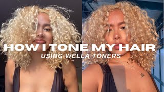 How I tone my hair using Wella t18 and t11 [upl. by Maggee326]