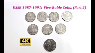 Collection of Commemorative Coins of the USSR 19871991 FiveRuble Coins Part 2 [upl. by Aubine544]