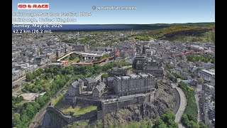 Edinburgh Marathon Festival 2024 fly over the marathon course Video of the race path [upl. by Holmun]