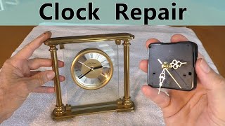 Repair a CLOCK how to FIX or Replace Quartz Movement in Antique Clock [upl. by Siriso]