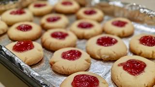 Jam Drop Butter Cookies Eggless  Jam Biscuits  Episode 56 [upl. by Donelle564]