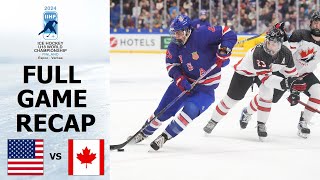 USA vs CANADA Highlights  2024 IIHF U18 World Championship [upl. by Adnilym]