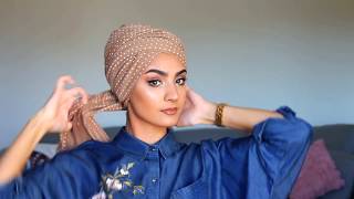 Simple turban tutorial with Roua [upl. by Lammaj]