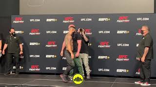 Ion Cutelaba pushes Dustin Jacoby at weigh ins [upl. by Nairdad]