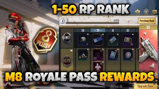 M8 ROYAL PASS 1 TO 50 RP RANK WISE REWARDS  MONTH 8 ROYALE PASS REWARDS FULL LEAKS 50 RP OUTFIT 🔥 [upl. by Katerina643]