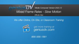 Mixed Frame Rates  Slow Motion in Media Composer [upl. by Anniala]