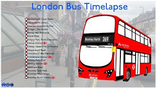 London Bus Timelapse Route 269 Bexleyheath Shopping Centre  Bromley North [upl. by Pedro]