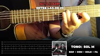 Entre las de 20  Natanael Cano  BZRP Tutorial Esp Acordes y Requinto Tabs de guitarra [upl. by Acinnor468]