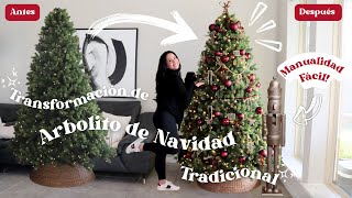 Como decorar tu árbol de navidad con un estilo tradicional rojo verde y bronce  Navidad 2024 [upl. by Aran]