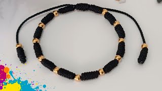 COMO HACER ESTA PULSERA GOLD BLACK HERMOSA Y FACIL DE HACER  BRACELETS [upl. by Innavoij723]