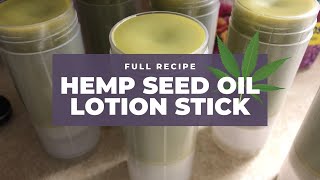 How to make Healing Herbal Solid Hemp Seed Lotion Bar Stick DIY Full Recipe [upl. by Ebonee]