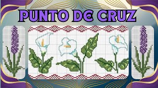 PUNTO DE CRUZ  MUESTRAS PARA RECREAR FLORES crossstitch puntodecruz flowers flores needlework [upl. by Valentine]