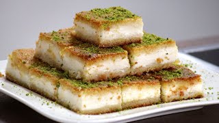 Maamoul mad bil Qashta recipeoriental lebanese sweetsBasbousa bl kashtaRamadan sweets [upl. by Annayoj]