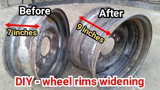 DIY  Wheel rims widening  using simple tools [upl. by Ilesara]