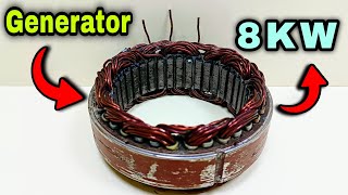 I turn car alternator coil into 220v 8000w electric generator [upl. by Draper918]