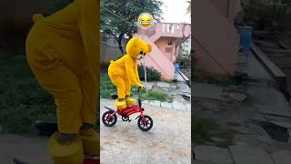 Mini Cycle 🚀Stunt 🧸🤣……funnyshorts teddycomedy mrcrazy [upl. by Ijar]