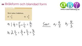 G 22 Bråkform och blandad form [upl. by Peatroy]