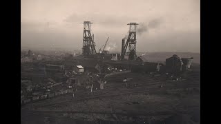 Clipstone colliery headstocks construction 1952 with drone footage [upl. by Nedap]