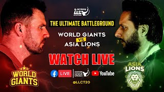 Live  The Greatest final Asia Lions vs World Giants  Legends League Cricket 2023 [upl. by Ainnat557]