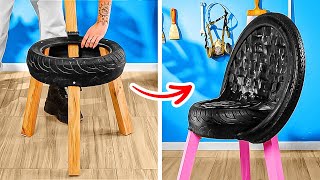 Crafting A Stylish Chair From Tires [upl. by Atilal784]