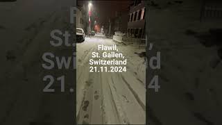 Flawil St Gallen Switzerland  21112024 snow schneefall winter schnee [upl. by Meirrak742]