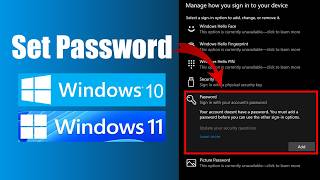 How to Set Password on Windows 11 or 10 PC and Laptop [upl. by Auvil]