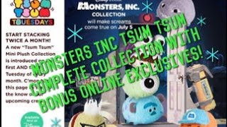 MONSTERS INC TSUM TSUMS COMPLETE COLLECTION WITH ONLINE EXCLUSIVES [upl. by Anirak768]