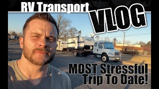 RV Transport Vlog  Most Stressful Trip To Date  trailer stuck [upl. by Zadoc]