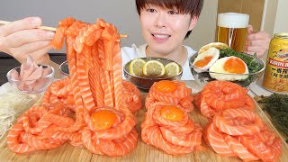 ASMR サーモン麺 Salmon Noodles EATING SOUNDS  咀嚼音  MUKBANG  먹방 [upl. by Divan864]