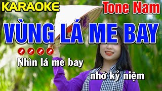 ✔ VÙNG LÁ ME BAY Karaoke Tone Nam  Karaoke Mai Phạm [upl. by Aila]