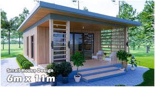 Small House Design  6m x 11m  2Bedroom House [upl. by Tnerual616]