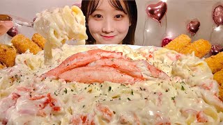 ASMR Crab Stick Cream Pasta Crab Cream Croquette【Mukbang Eating Sounds】【English subtitles】 [upl. by Hendrickson]