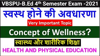 Concept of Wellness Health amp Physical Education VBSPU BEd 4th Semester EXAM 2021 Very Important [upl. by Avika]