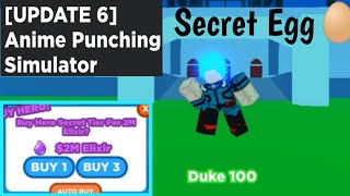 NEW SECRET EGG  Update 6 Anime Punching Simulator [upl. by Ahsenauq677]