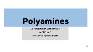 Polyamines Biogenic Amines  NEET PG  Dr Amit Maheshwari [upl. by Euqnom]