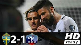 Sweden vs France 21 Highlights amp Goals 09 June 2017 [upl. by Yelad]